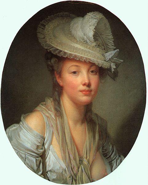 Jean Baptiste Greuze Young Woman in a White Hat Germany oil painting art